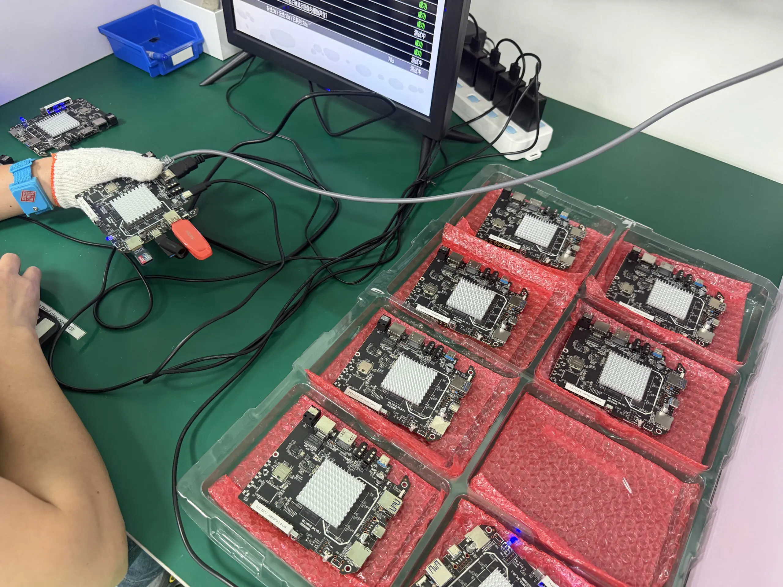 technicians performing superbox hardware inspection