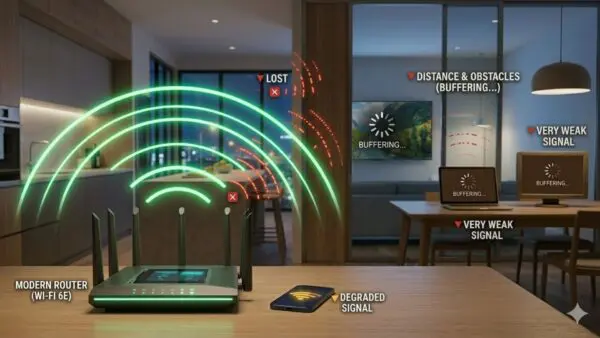 buffering even with fast internet when streaming far from the WiFi router