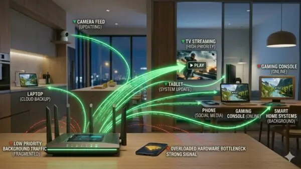 buffering even with fast internet caused by too many devices using home network