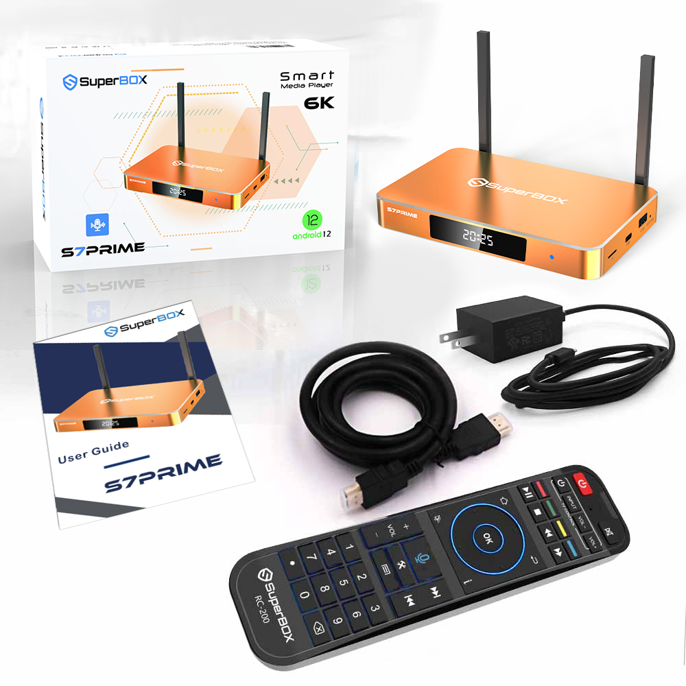 superbox s7 prime, superbox s7 prime streaming box latest model from superbox in 2025 with orange color