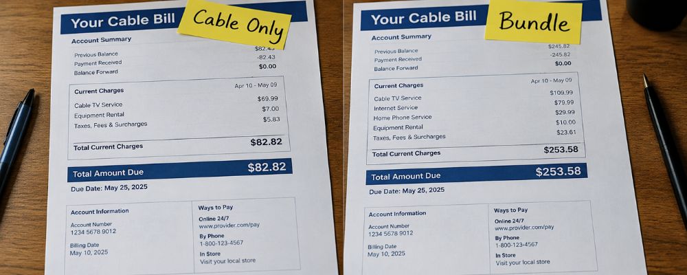 Standalone Cable TV Cost vs. Internet Bundles 
